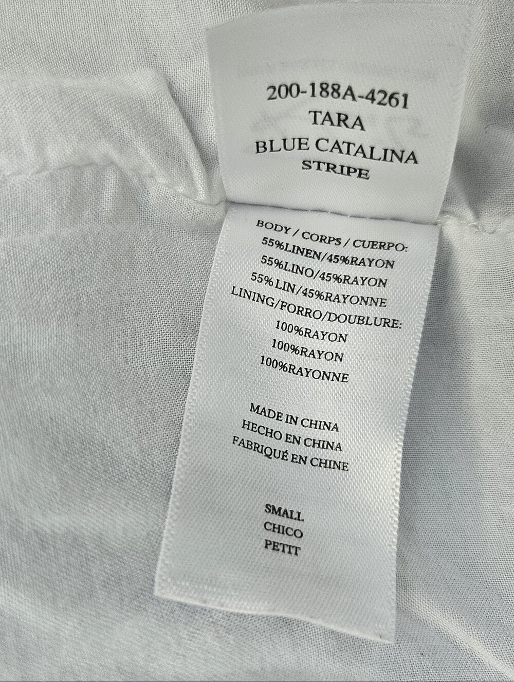 Rails Tara Linen Blend Smocked Striped Mini Dress Blue Catalina Stripe Size S - Picture 6 of 7